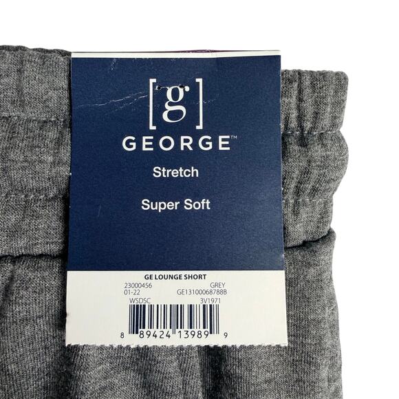 George Shorts Mens 2XL 44-46 Gray Super Soft Knit Lounge Stretch Drawstring 9" - Picture 6 of 7